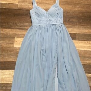 Azazie Light Blue Satin Dress‎